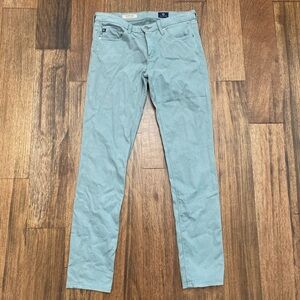 EUC Adriano Goldschmied Stevie green ankle slim straight pants size 26R
